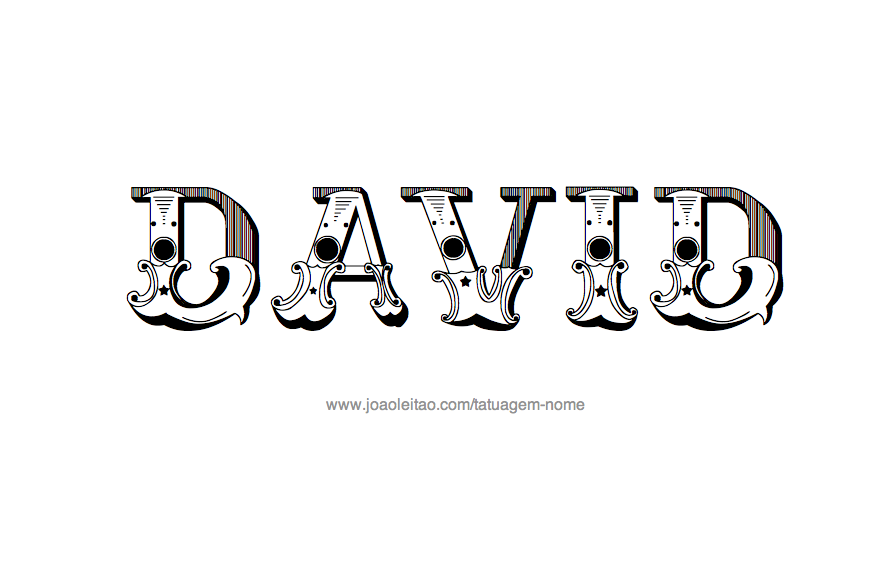 Desenho de Tatuagem com o Nome David