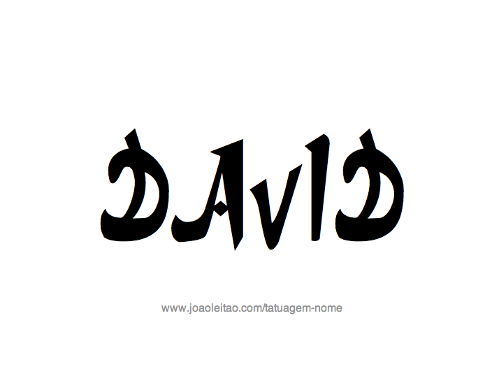 Desenho de Tatuagem com o Nome David