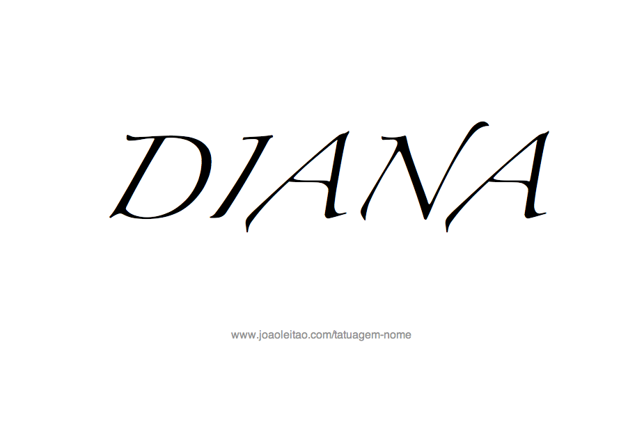 Desenho de Tatuagem com o Nome Diana