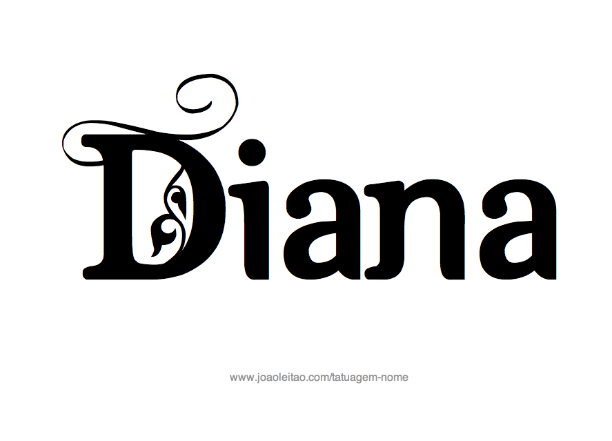 Desenho de Tatuagem com o Nome Diana