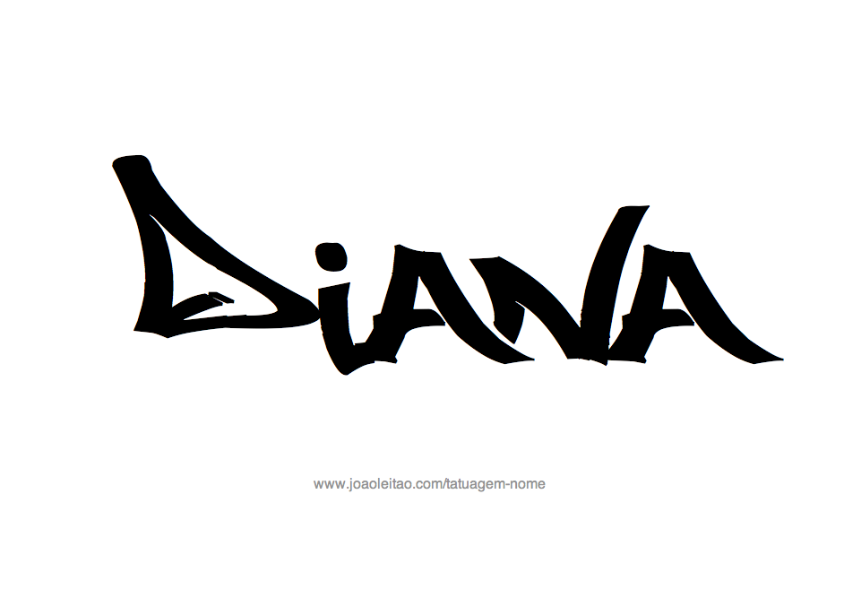 Desenho de Tatuagem com o Nome Diana