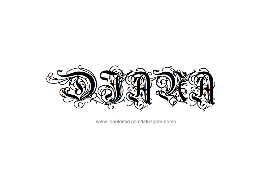 Desenho de Tatuagem com o Nome Diana