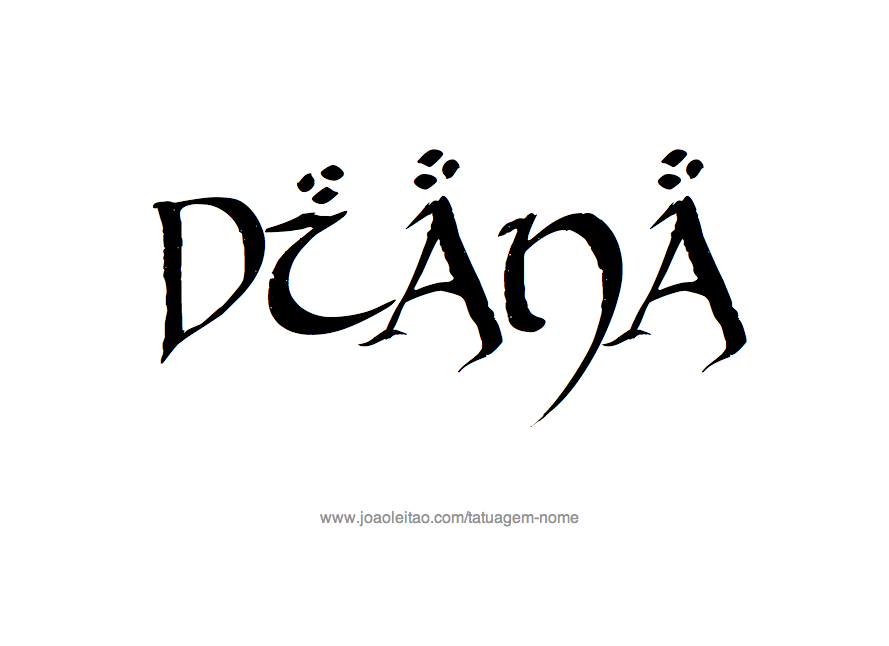 Desenho de Tatuagem com o Nome Diana