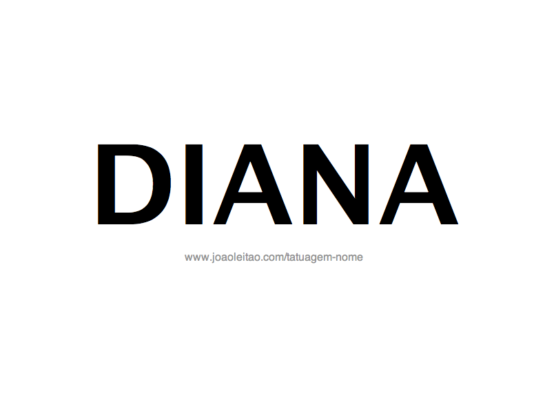Desenho de Tatuagem com o Nome Diana
