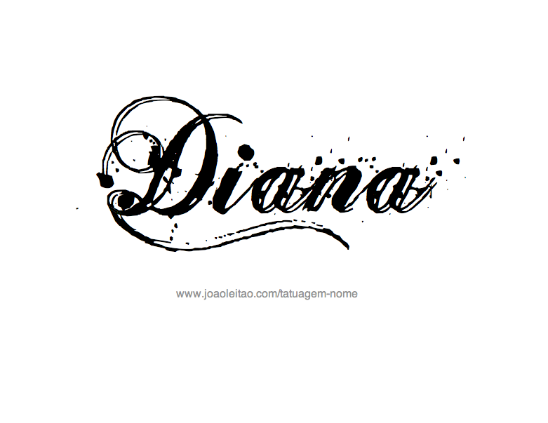 Desenho de Tatuagem com o Nome Diana