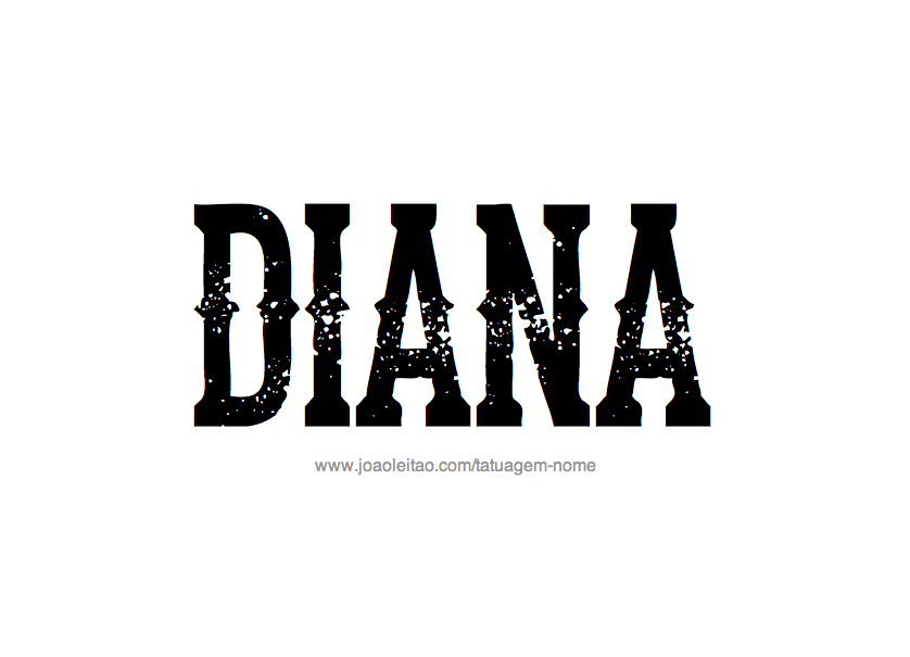 Desenho de Tatuagem com o Nome Diana