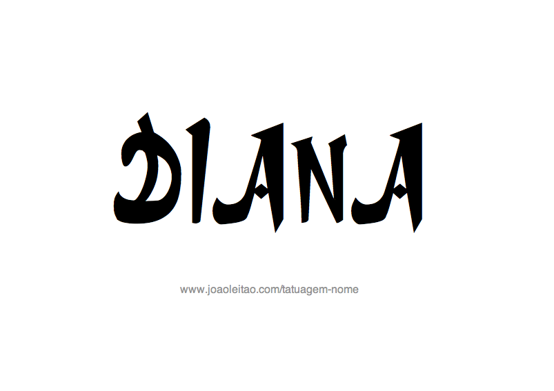 Desenho de Tatuagem com o Nome Diana