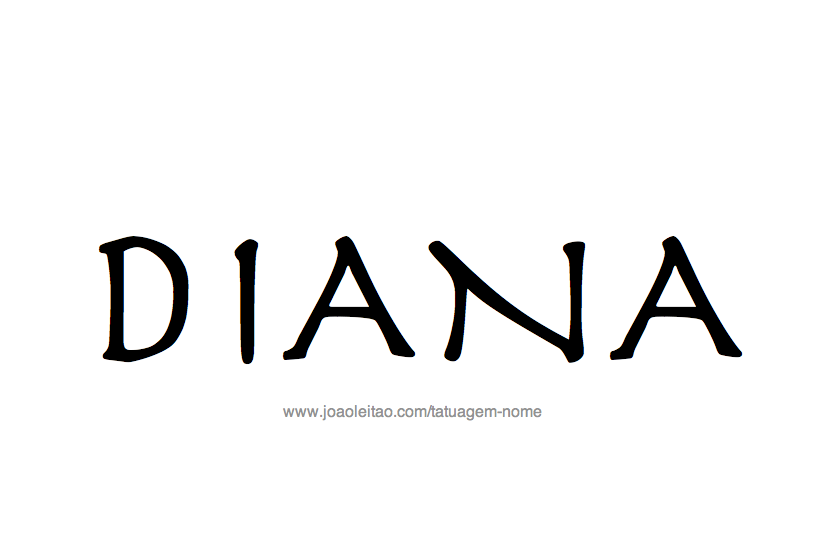 Desenho de Tatuagem com o Nome Diana