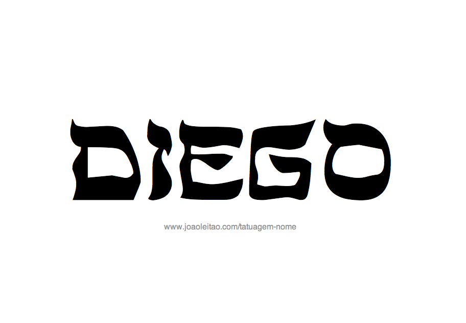 Desenho de Tatuagem com o Nome Diego