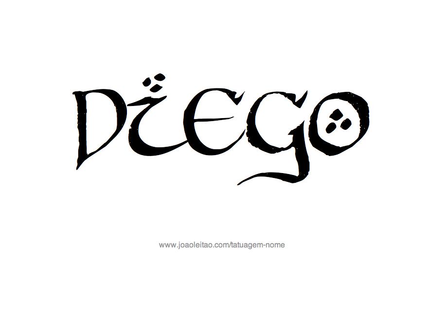 Desenho de Tatuagem com o Nome Diego