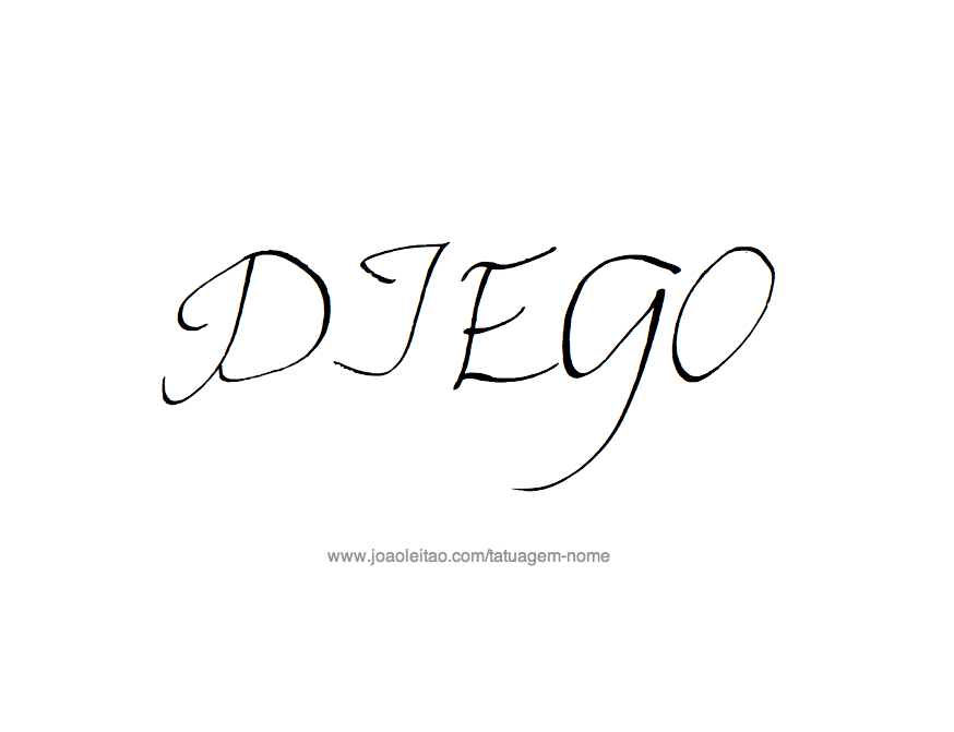 Desenho de Tatuagem com o Nome Diego