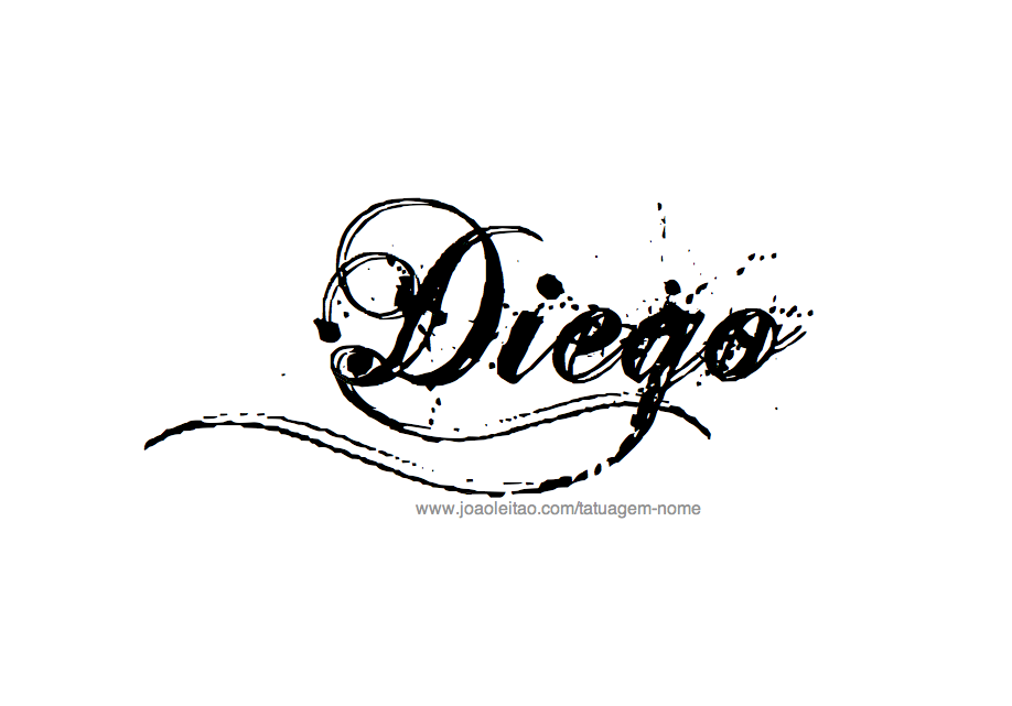 Desenho de Tatuagem com o Nome Diego