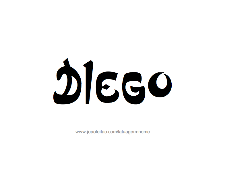 Desenho de Tatuagem com o Nome Diego