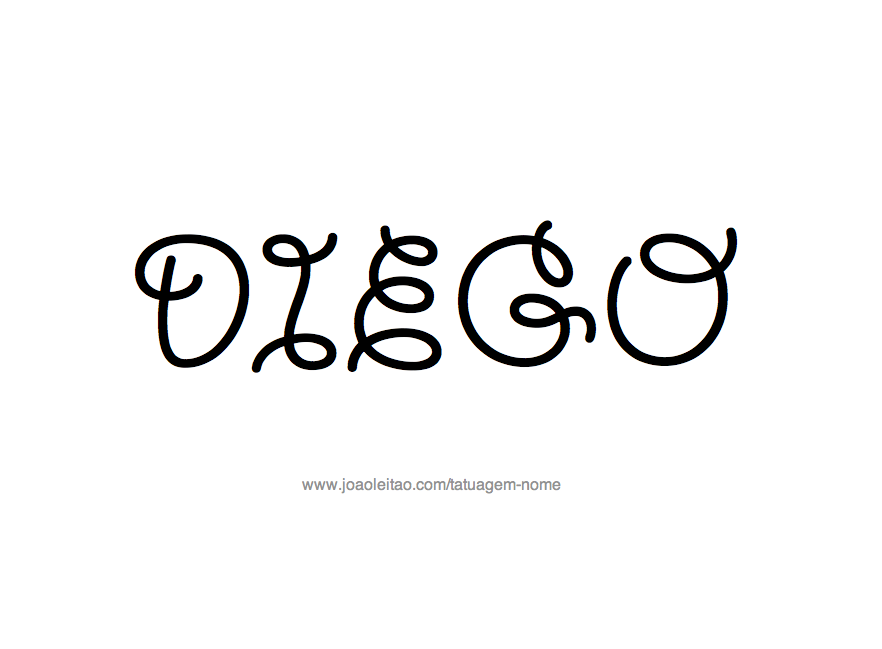 Desenho de Tatuagem com o Nome Diego