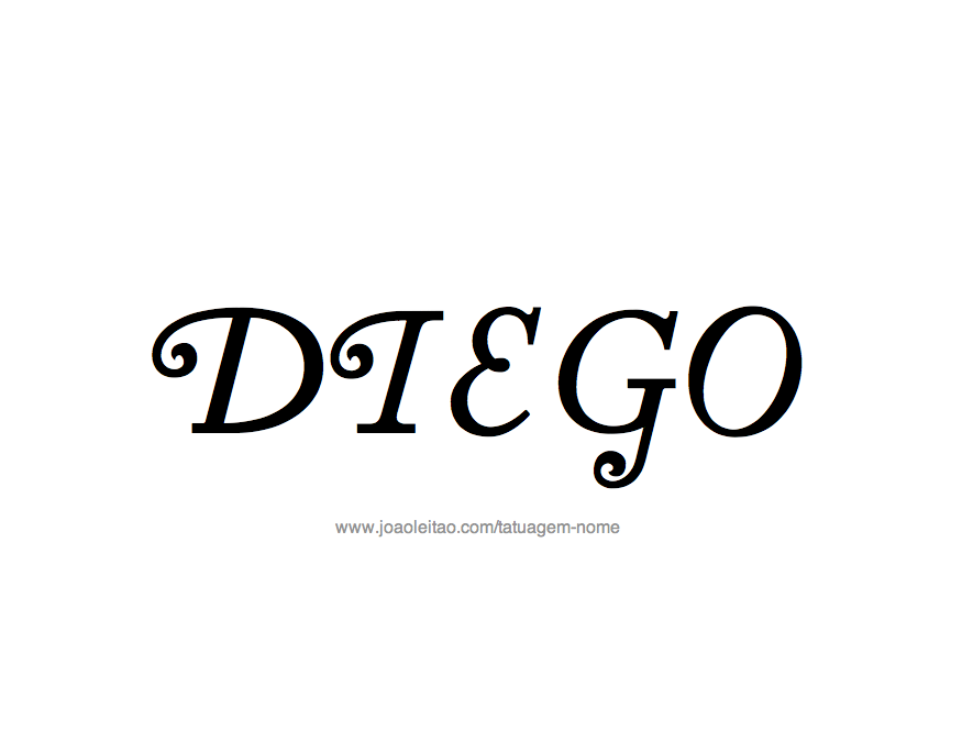 Desenho de Tatuagem com o Nome Diego