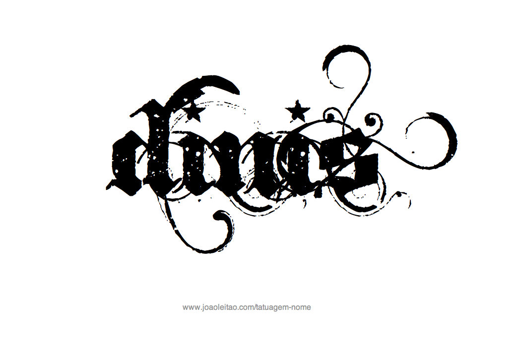 Desenho de Tatuagem com o Nome Dinis