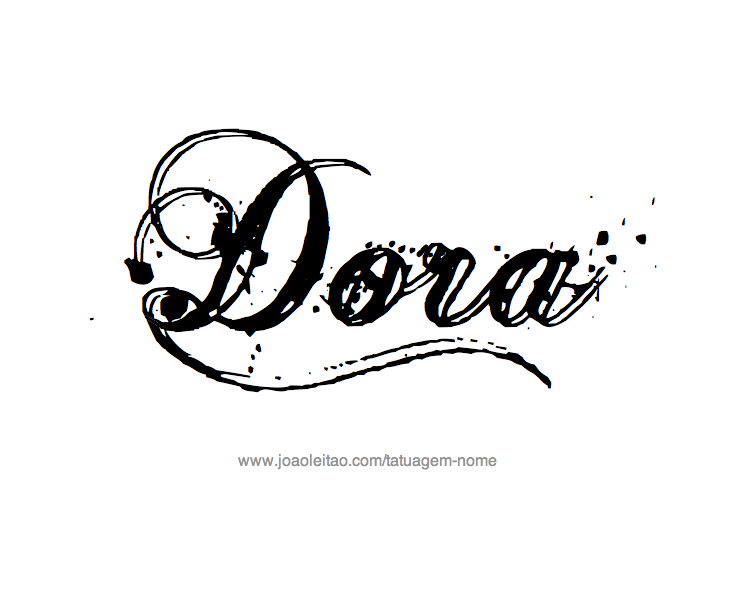 Desenho de Tatuagem com o Nome Dora