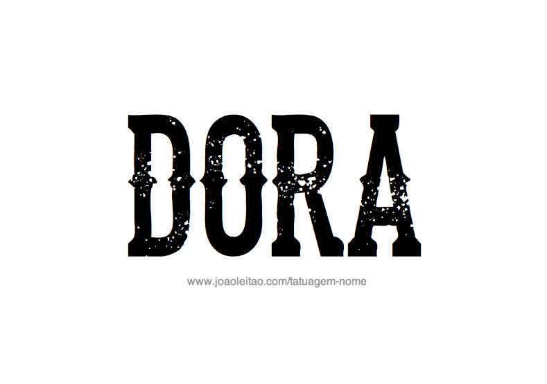 Desenho de Tatuagem com o Nome Dora