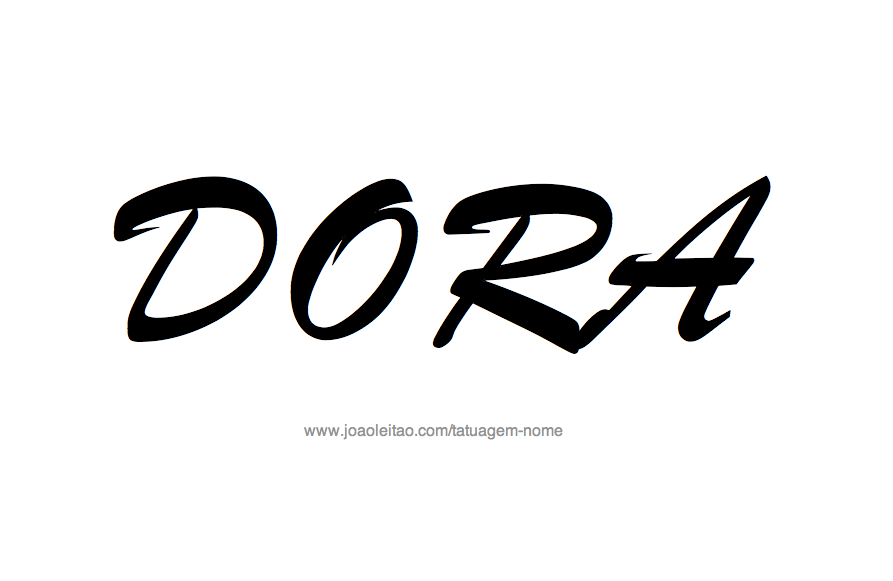 Desenho de Tatuagem com o Nome Dora