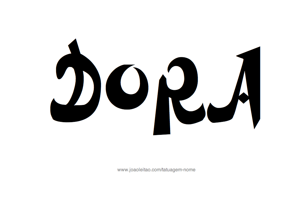 Desenho de Tatuagem com o Nome Dora