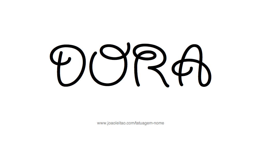 Desenho de Tatuagem com o Nome Dora