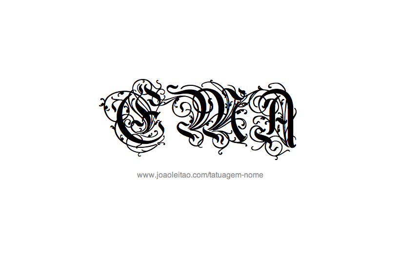 Desenho de Tatuagem com o Nome Ema