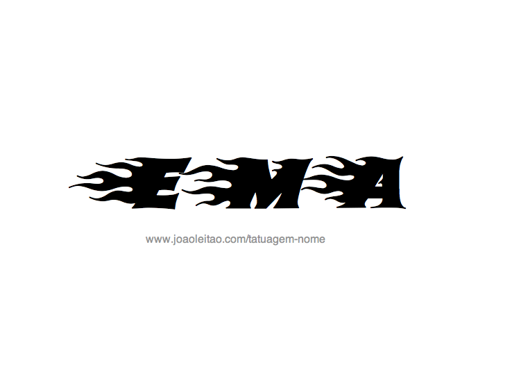 Desenho de Tatuagem com o Nome Ema