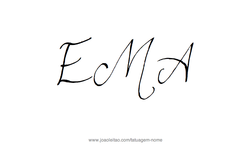 Desenho de Tatuagem com o Nome Ema