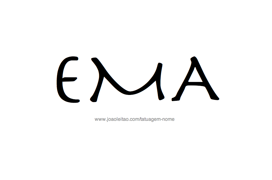 Desenho de Tatuagem com o Nome Ema