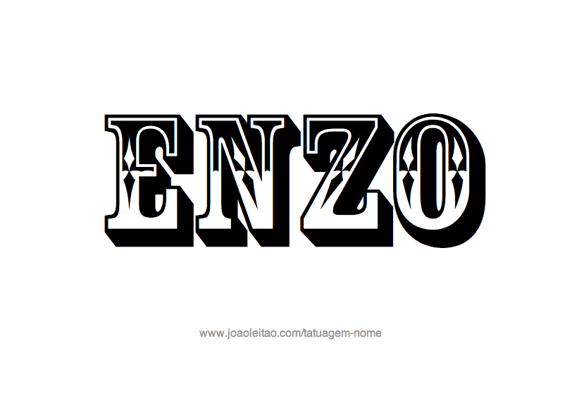 Desenho de Tatuagem com o Nome Enzo