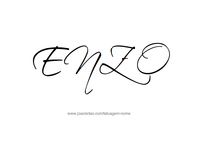 Desenho de Tatuagem com o Nome Enzo