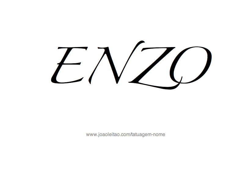 Desenho de Tatuagem com o Nome Enzo