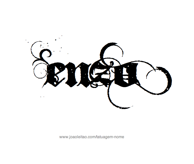 Desenho de Tatuagem com o Nome Enzo