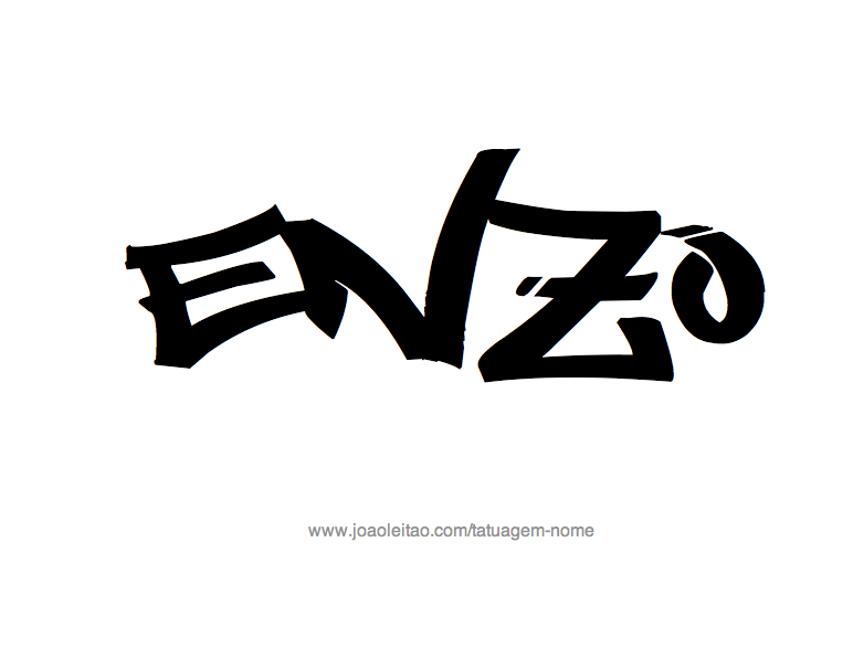 Desenho de Tatuagem com o Nome Enzo