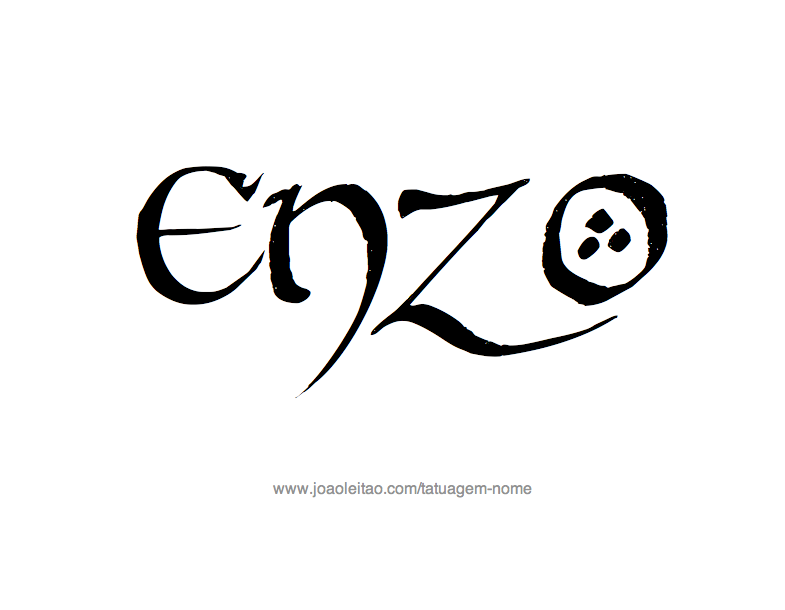 Desenho de Tatuagem com o Nome Enzo