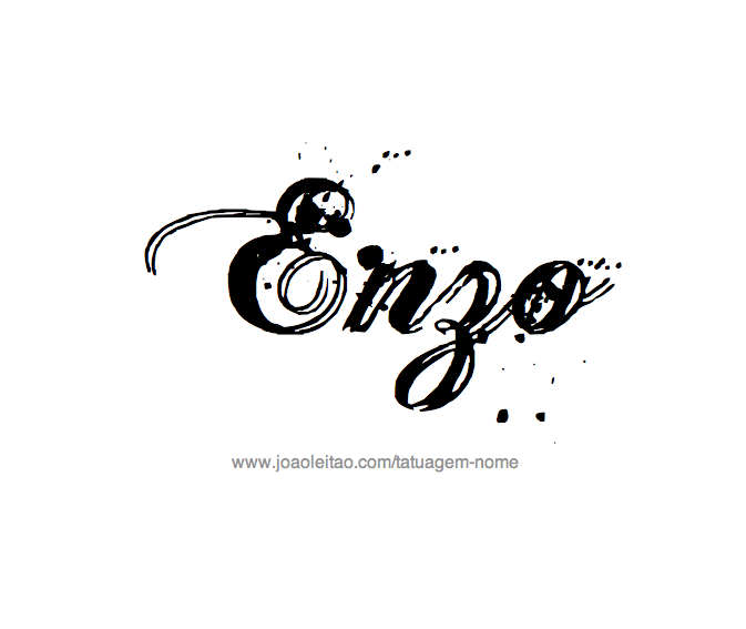 Desenho de Tatuagem com o Nome Enzo