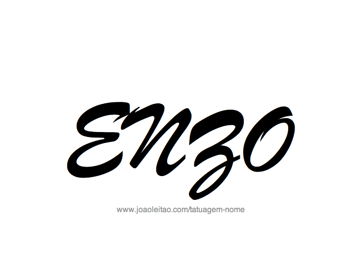 Desenho de Tatuagem com o Nome Enzo