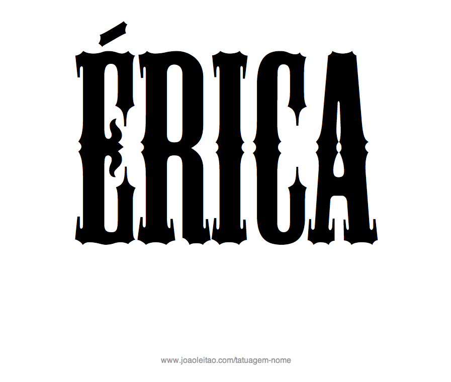 Desenho de Tatuagem com o Nome Erica