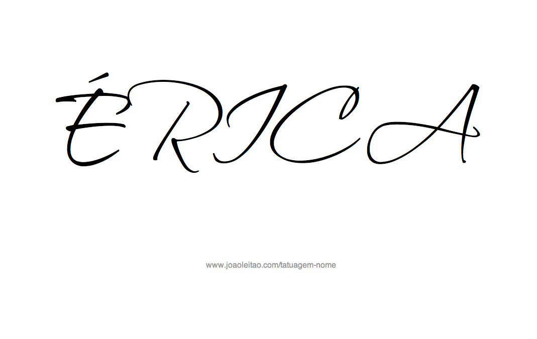 Desenho de Tatuagem com o Nome Erica