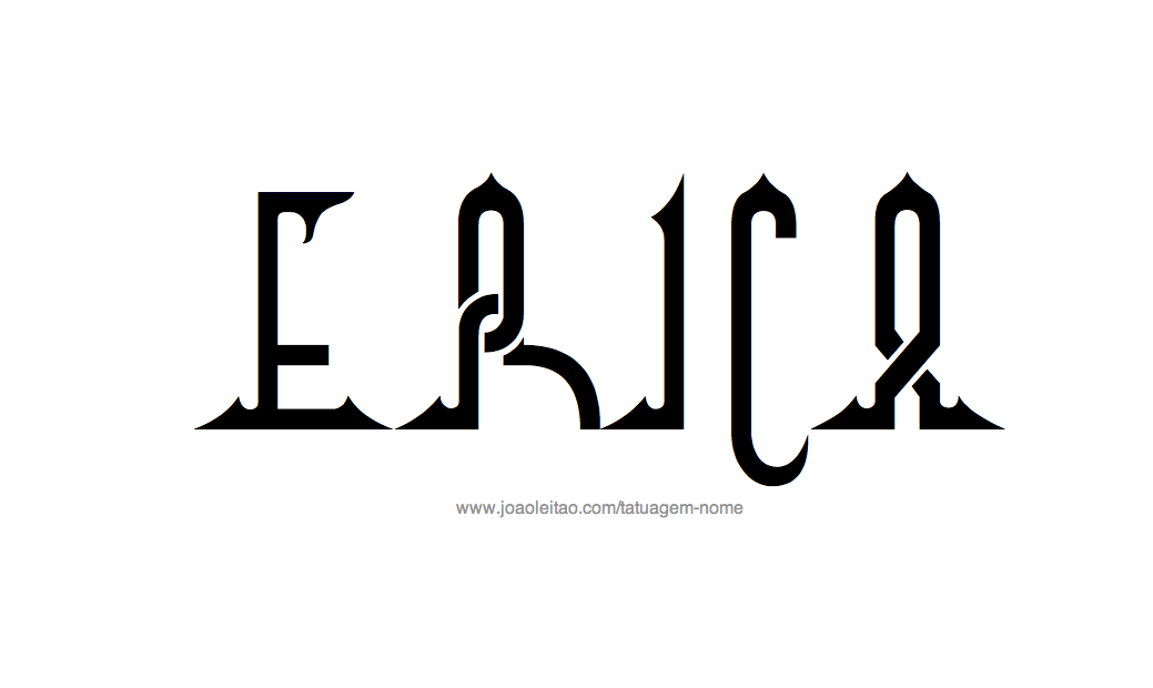 Desenho de Tatuagem com o Nome Erica