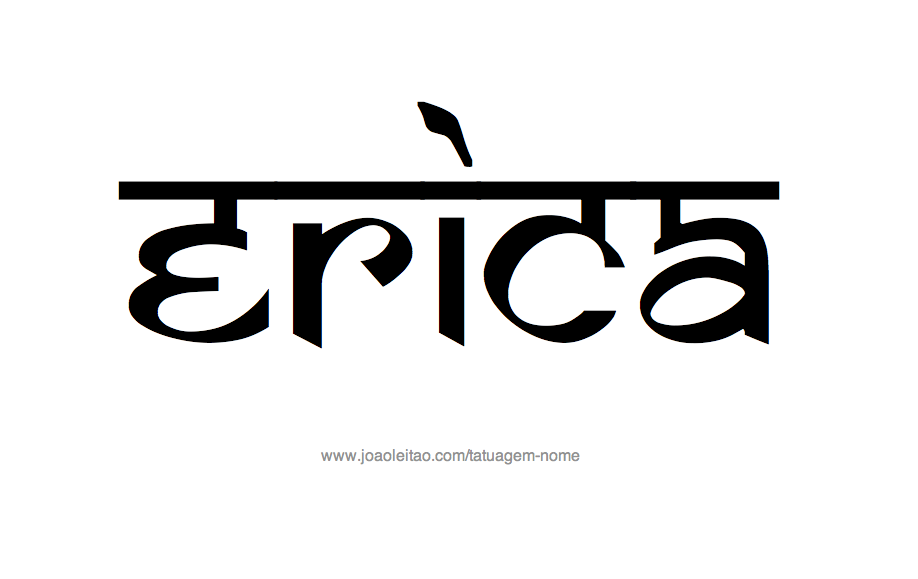 Desenho de Tatuagem com o Nome Erica