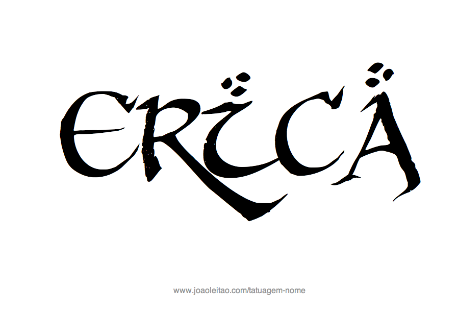 Desenho de Tatuagem com o Nome Erica