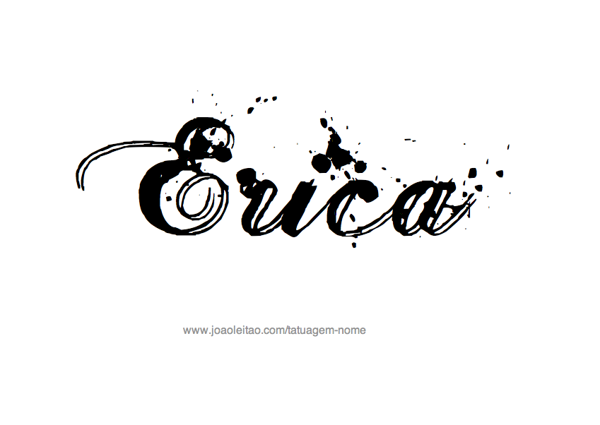 Desenho de Tatuagem com o Nome Erica