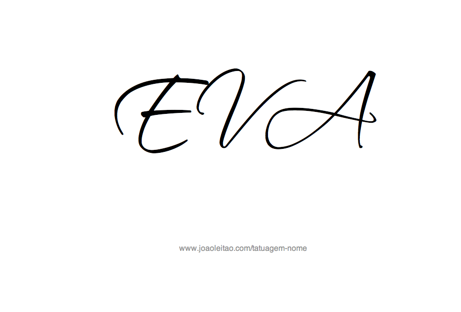 Desenho de Tatuagem com o Nome Eva