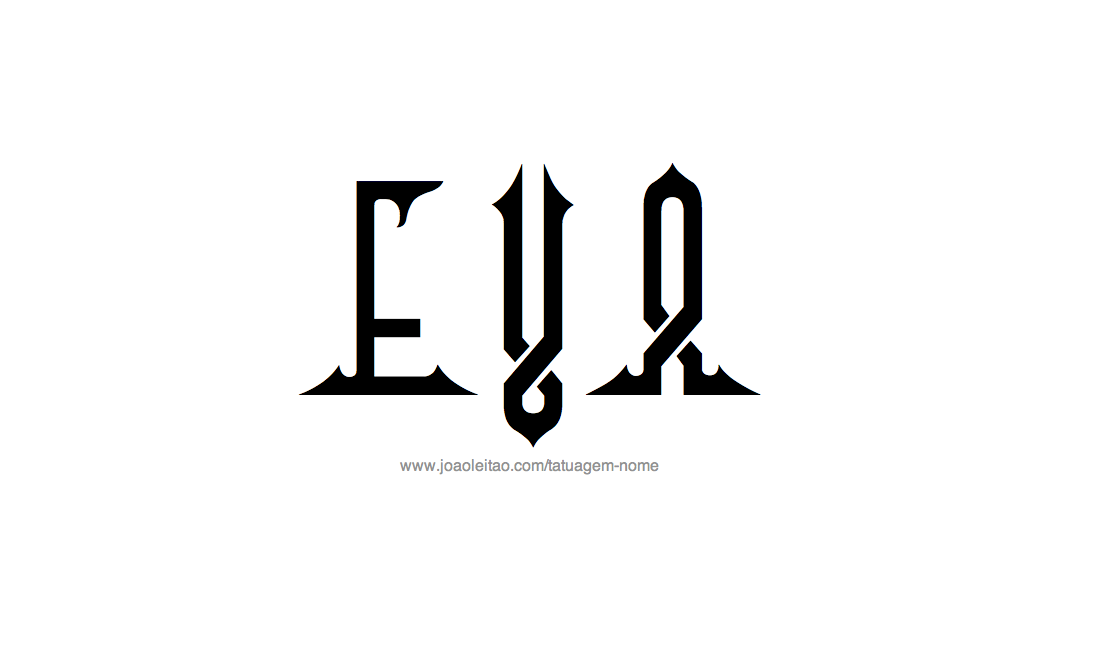 Desenho de Tatuagem com o Nome Eva