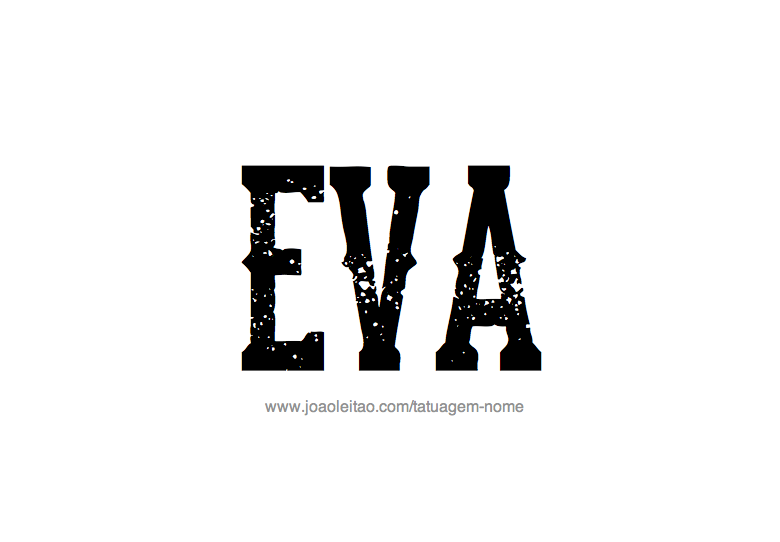 Desenho de Tatuagem com o Nome Eva