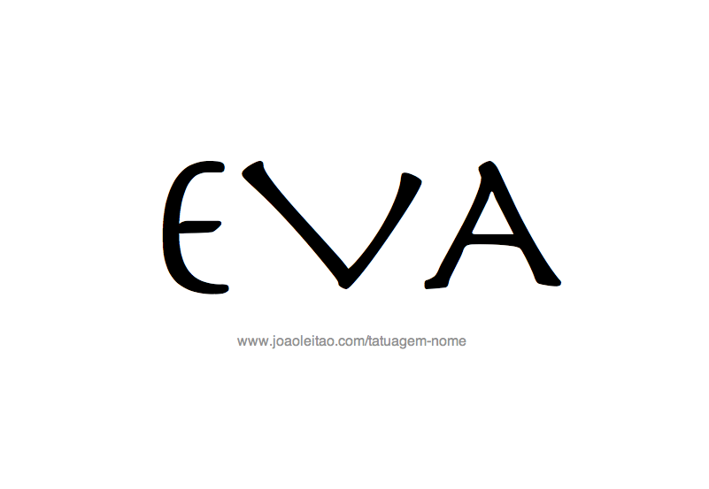 Desenho de Tatuagem com o Nome Eva