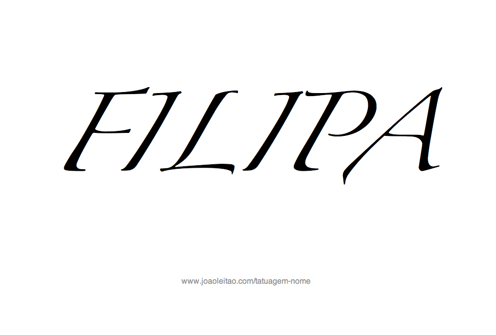 Desenho de Tatuagem com o Nome Filipa