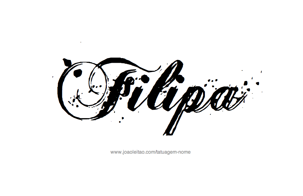 Desenho de Tatuagem com o Nome Filipa