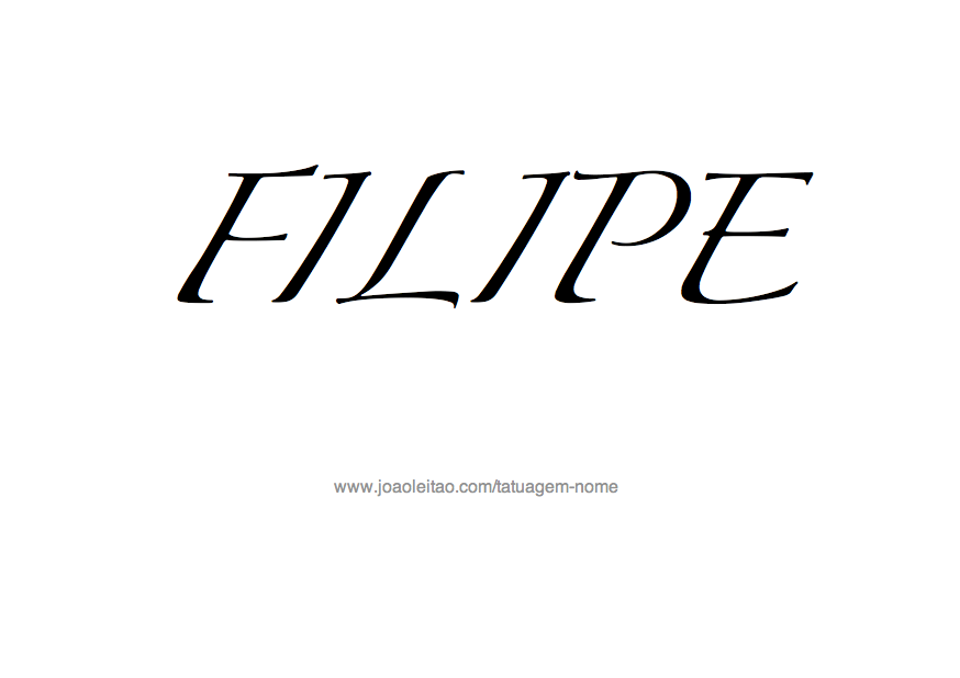 Desenho de Tatuagem com o Nome Filipe